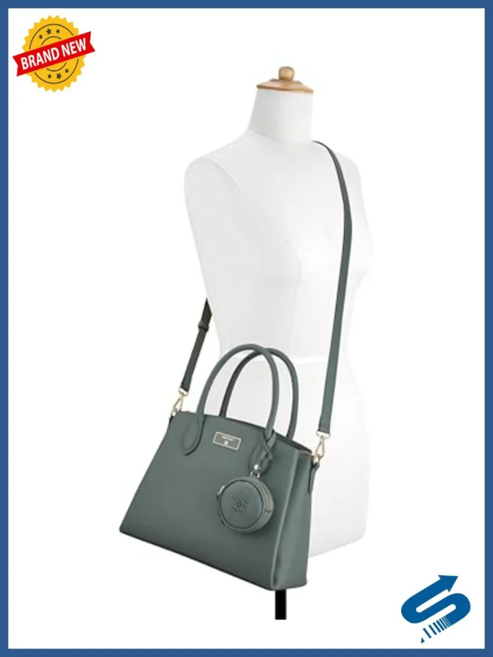 Medium Satchel with Cotton Blend Lining and Adjustable Removable Crossbody Strap